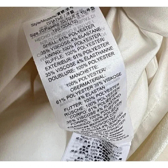 Tory Burch Crepe Ruffle Placket Dress in New Ivory Womens Size 10 NWT Formal - Picture 15 of 15